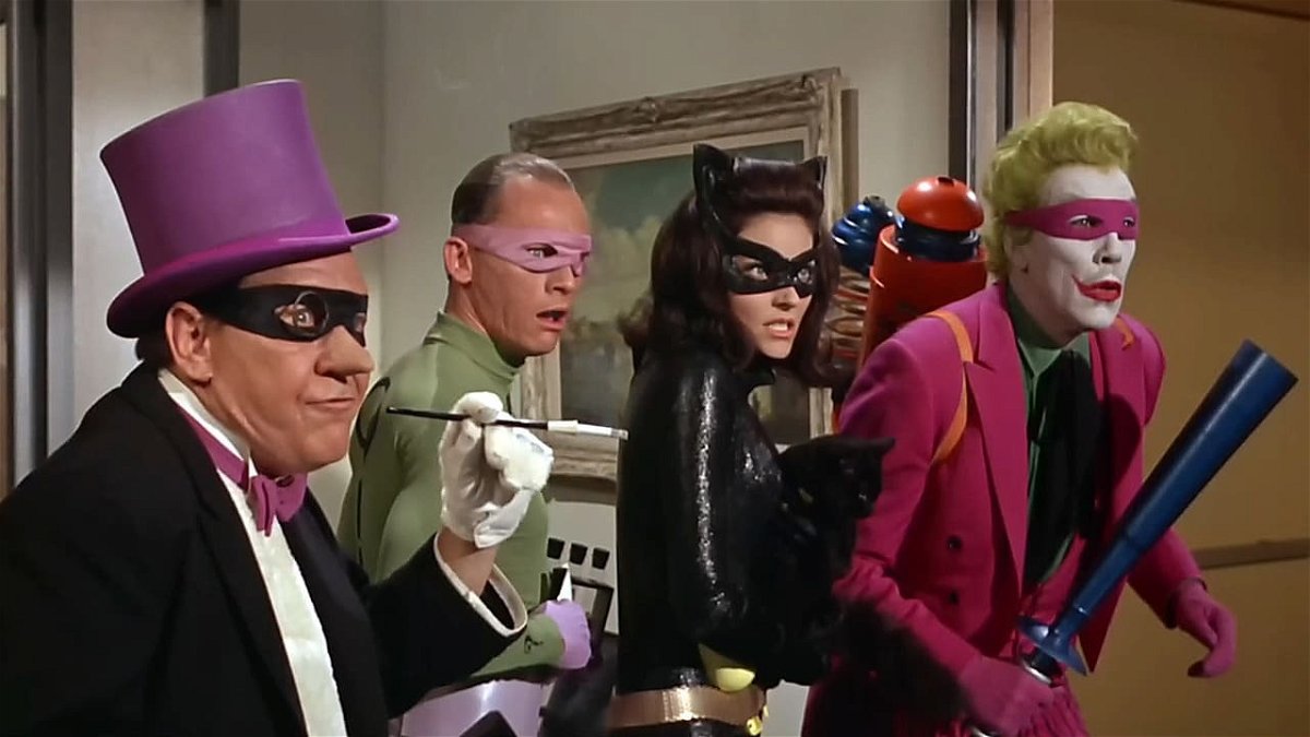 Pinguino, Enigmista,Catwoman e Joker nel film Batman del 1966