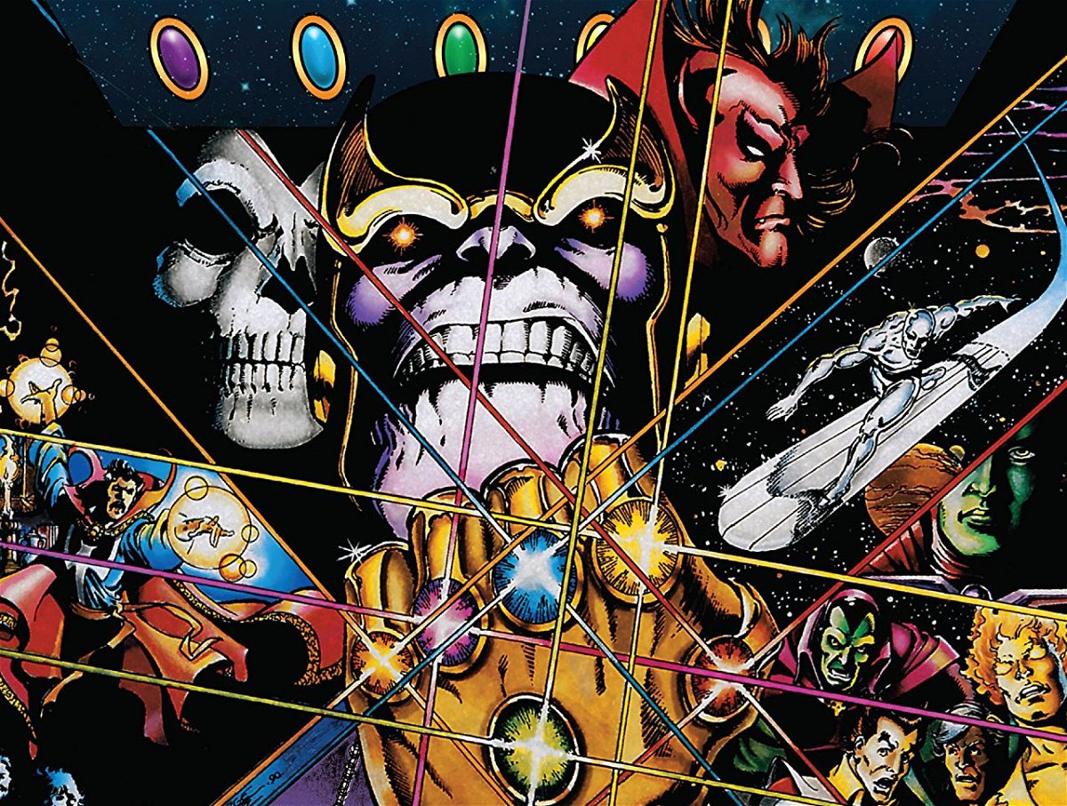 Dettaglio della cover di Infinity Gauntlet