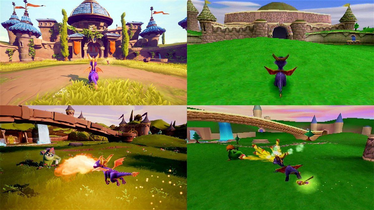Immagini di confronto tra Spyro: Reignited Trilogy e l'originale Spyro