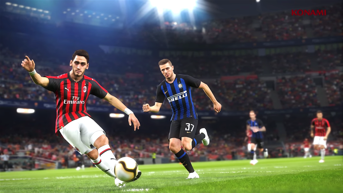 PES 2019, un'immagine di Milan e Inter