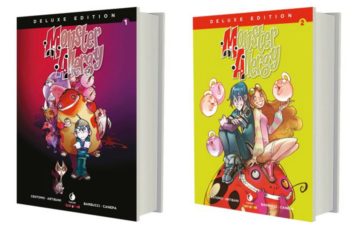 I due volumi dell'edizione completa di Monster Allergy per Tunué
