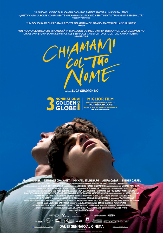 Il poster italiano di Chiamami col tuo Nome di Luca Guadagnino