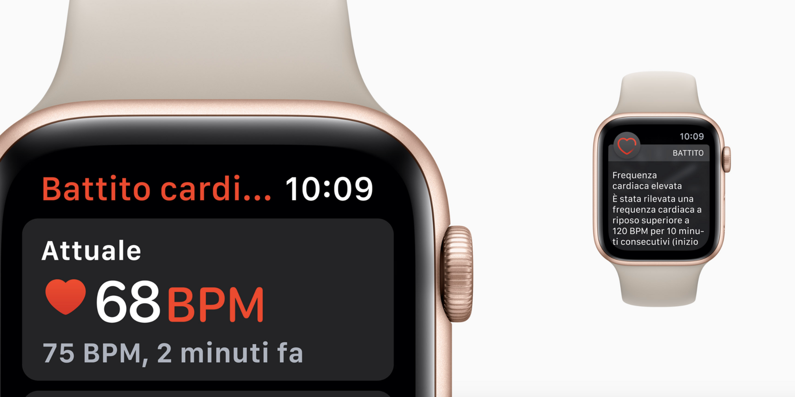 Clicca per vedere l'immagine originale Immagine promozionale dell'applicazione Battico Cardiaco di Apple Watch