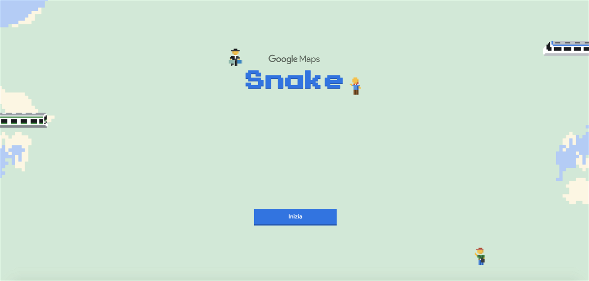 La schermata che consente di giocare a Snake in Google Maps