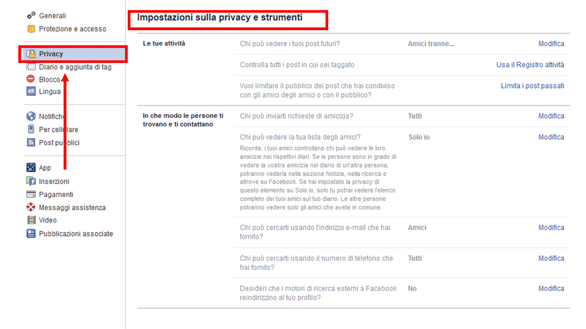 Come accedere alle impostazioni di privacy del proprio account Facebook
