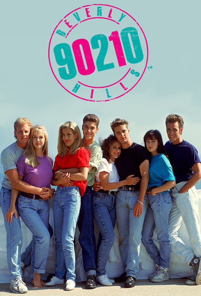 Il cast di Beverly Hills 90210 nella locandina
