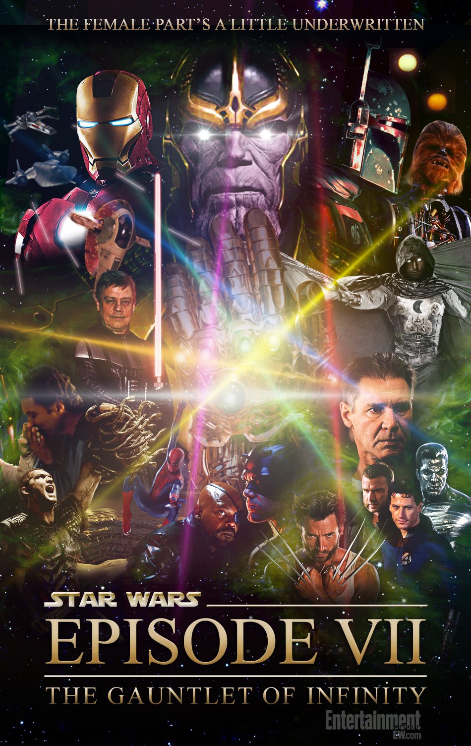 I protagonisti dell'immaginario crossover tra Marvel e Star Wars