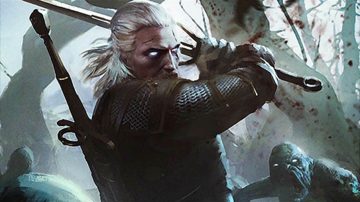 Il witcher Geralt durante una caccia ai Ghoul