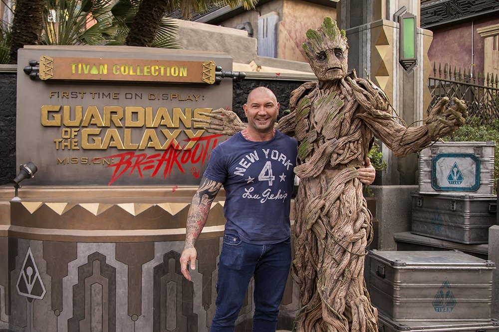 Dave Bautista e Groot a Disneyland Resort