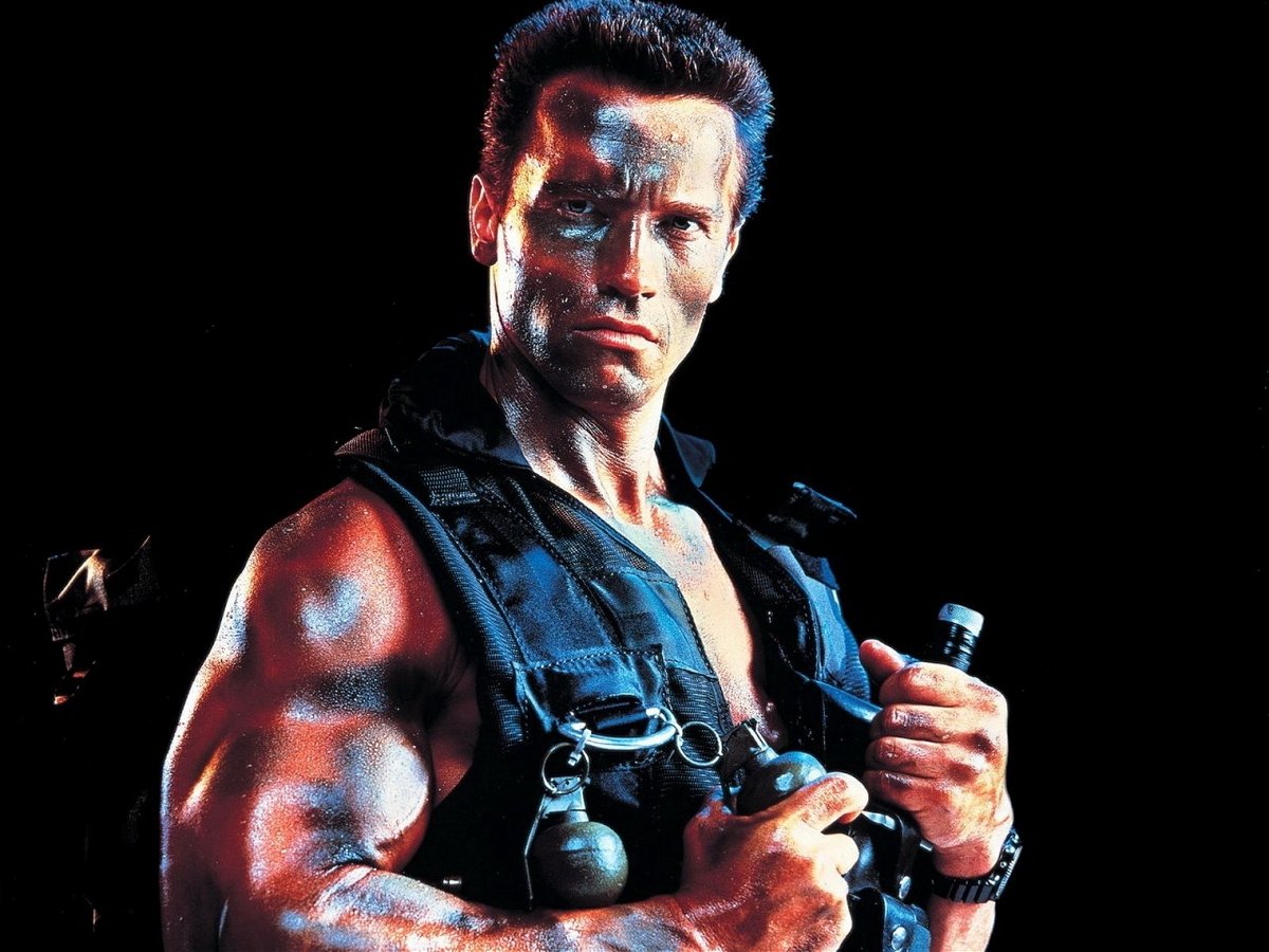 Arnold Schwarzenegger in un artwork di Commando