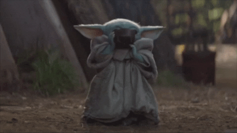 Clicca per vedere l'immagine originale La gif di Baby Yoda che beve la zuppa