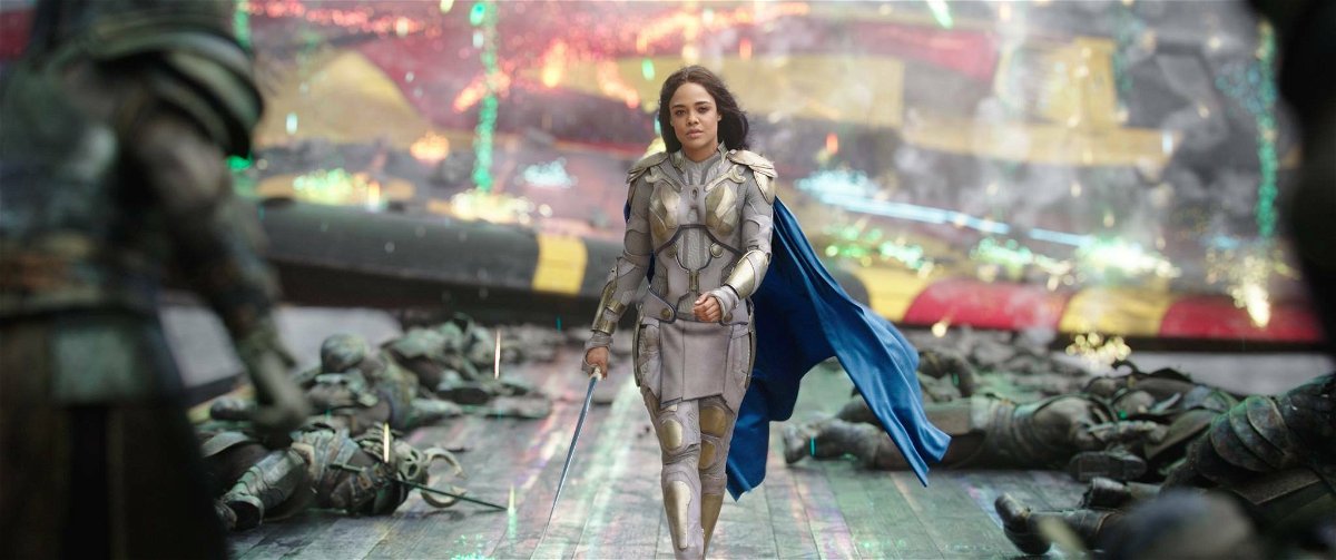 Tessa Thompson nel ruolo di Valchiria in Thor: Ragnarok