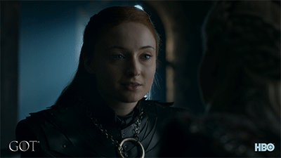 Sansa parla con Daenerys in una gif