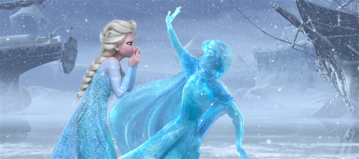 Una scena di Frozen con Elsa