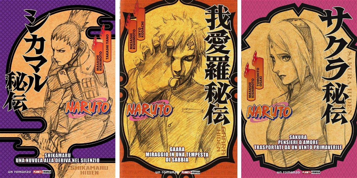 Naruto Hiden: le cover dei volumi su Shikamaru, Gaara e Sakura