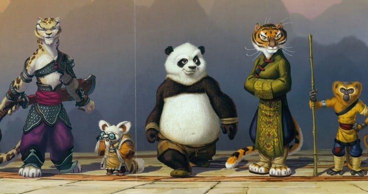 Concept Art: Kung Fu Panda e il suo team 