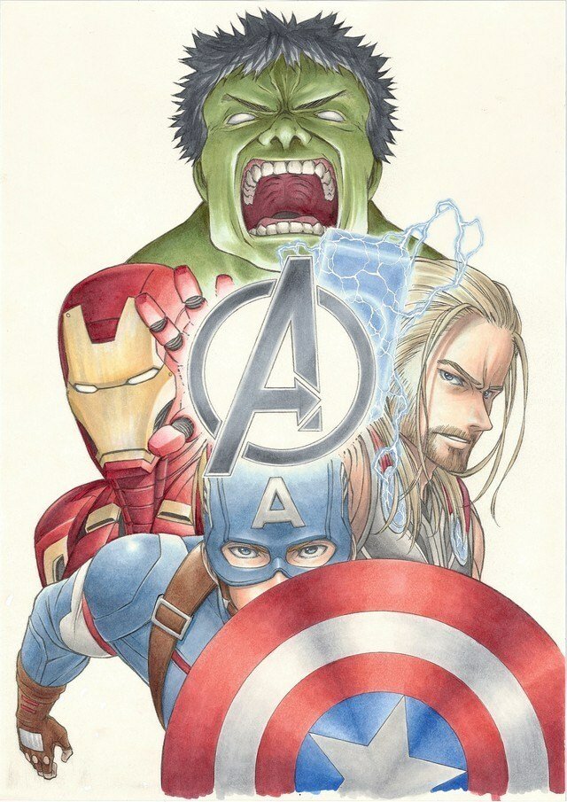 Hulk, Thor, Captain America Iron Man Manga