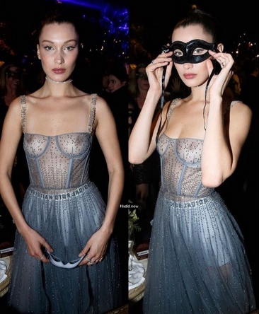 Il look estremo di Bella Hadid all'afterparty Dior
