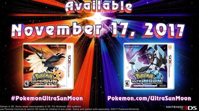 Pokémon Ultrasole e Ultraluna in uscita il 17 novembre 2017