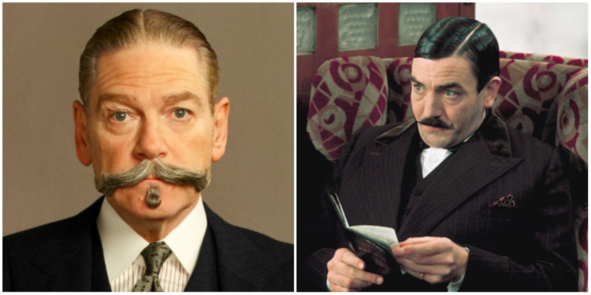 Un collage tra Poirot di Kenneth Branagh e di Albert Finney