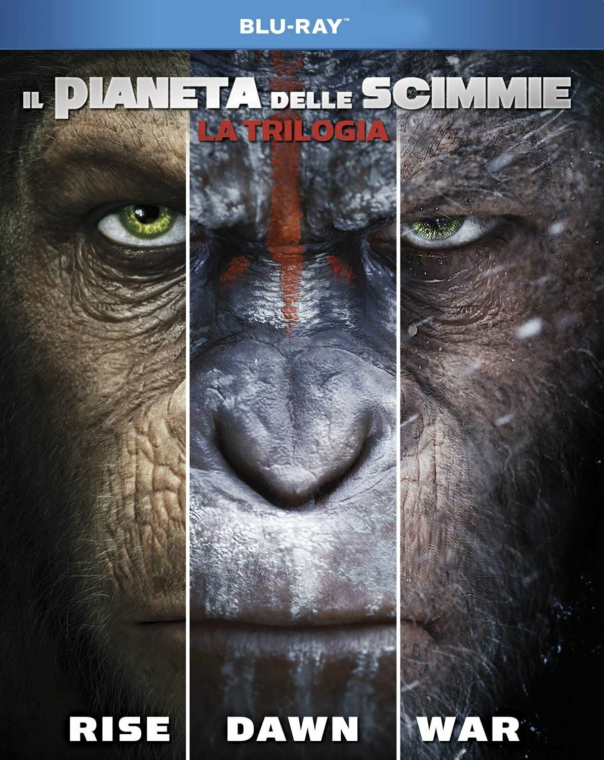 I tre volti delle scimmie protagonista delle saga de Il pianeta delle scimmie