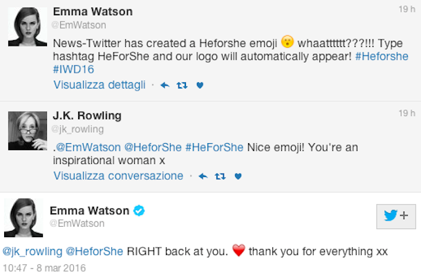 La conversazione su Twitter tra Emma Watson e J.K. Rowling