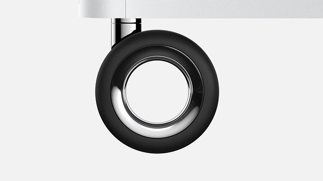 Immagine stampa delle ruote per telaio del nuovo Mac Pro