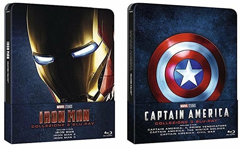 Copertine dei Blu-ray Iron Man e Captain America
