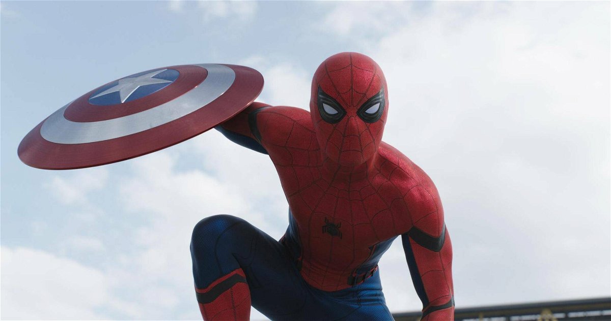 Primo piano di Spider-Man in una scena di Captain America: Civil War