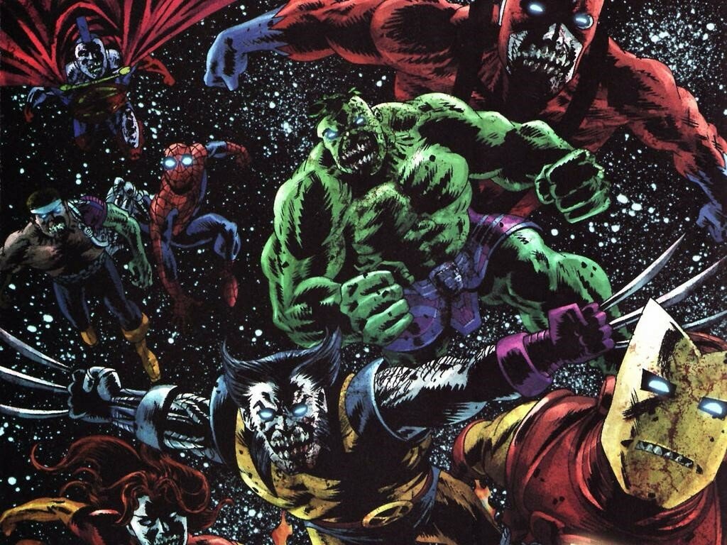 Una tavola dei fumetti della mini-serie Marvel Zombies