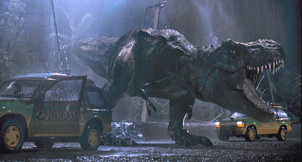 La famosa T-Rex del film Jurassic Park del 1993
