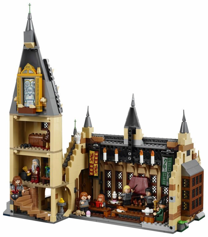 Dettagli sula torre e la Sala Grande del set di LEGO