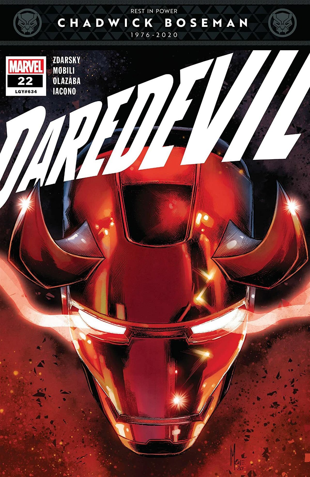 La cover di Daredevil con la fascetta che omaggia Boseman