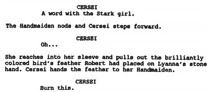 Lo script della Cushing Memorial Library: Cersei e la piuma di Lyanna