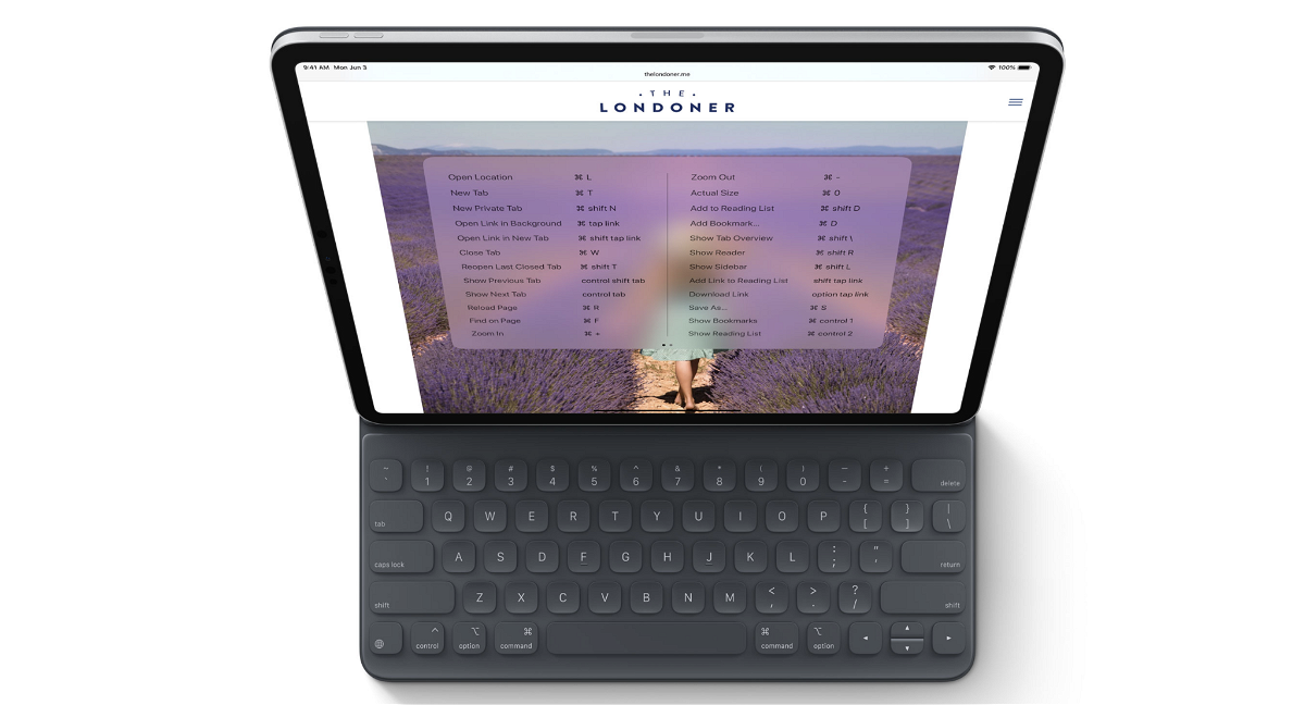 Immagine promozionale di iPad Pro con un tastiera esterna