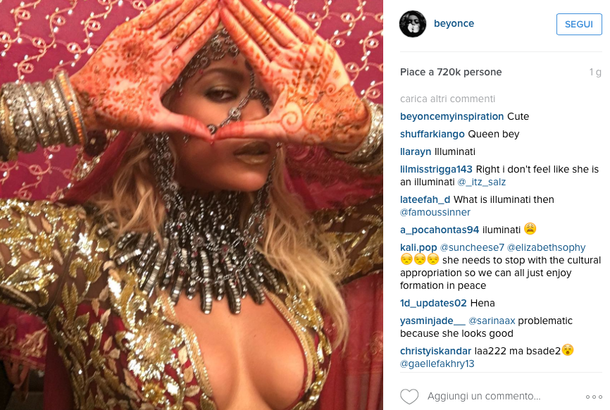 Il make up di Beyoncé postato su Instagram