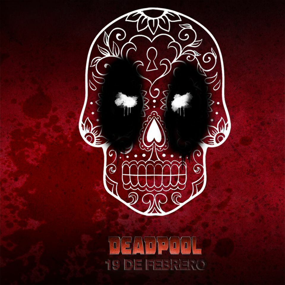 Il poster di Deadpool a forma di teschio