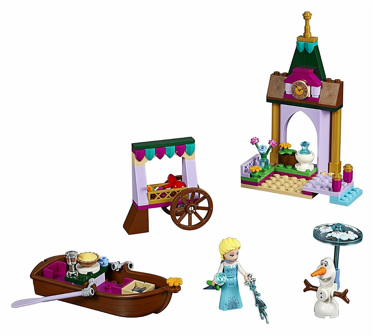 Il contenuto del set Avventura al mercato di Elsa di LEGO