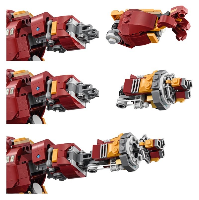 Dettagli delle braccia dell'armatura di Iron Man del set di LEGO Hulkbuster: Ultron Edition 