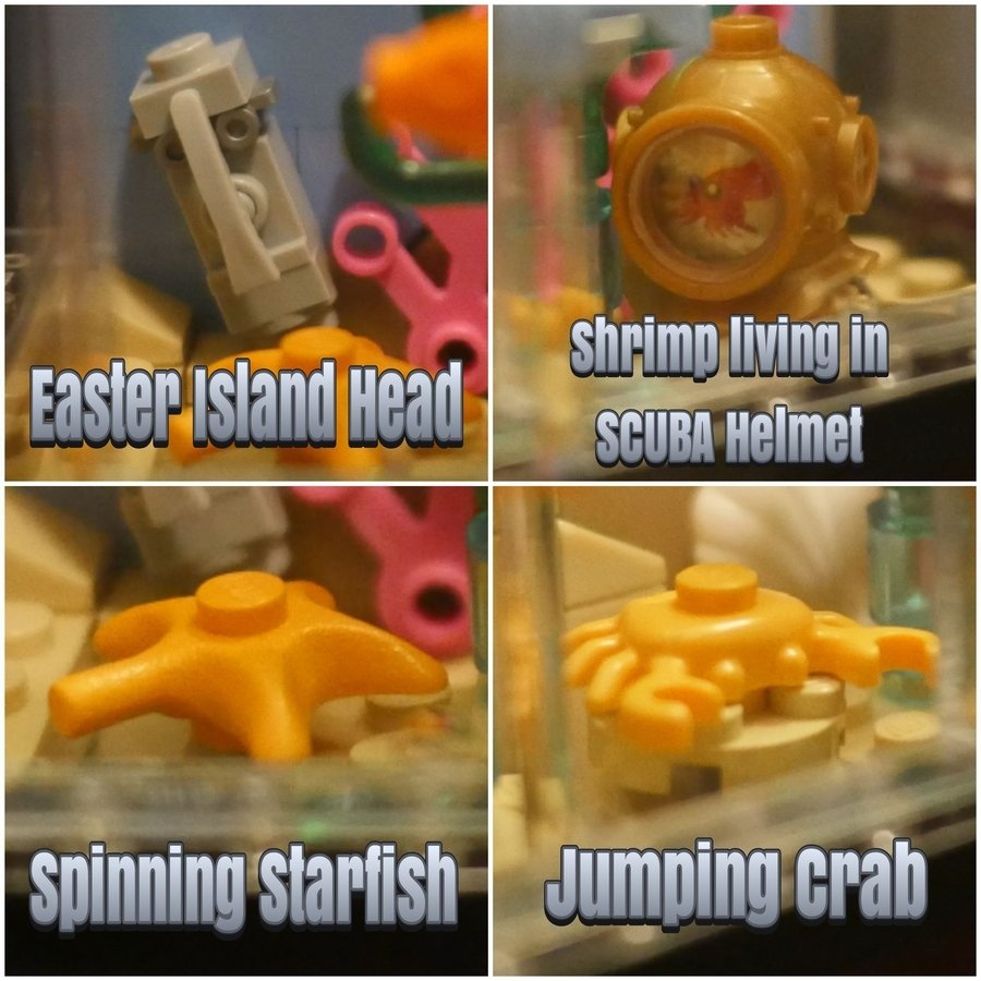 L'acquario di LEGO costruito da un fan è ricco di elementi, come ad esempio una stella marina e un granchio