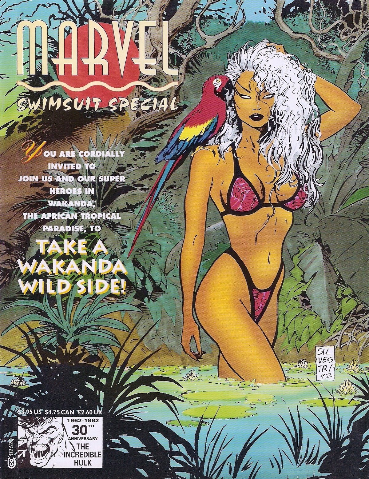 La copertina di Marvel Swimsuit Special, magazine pubblicato nel 1992
