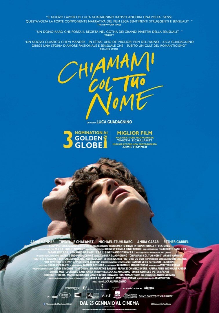 Il poster ufficiale italiano di Chiamami col tuo nome