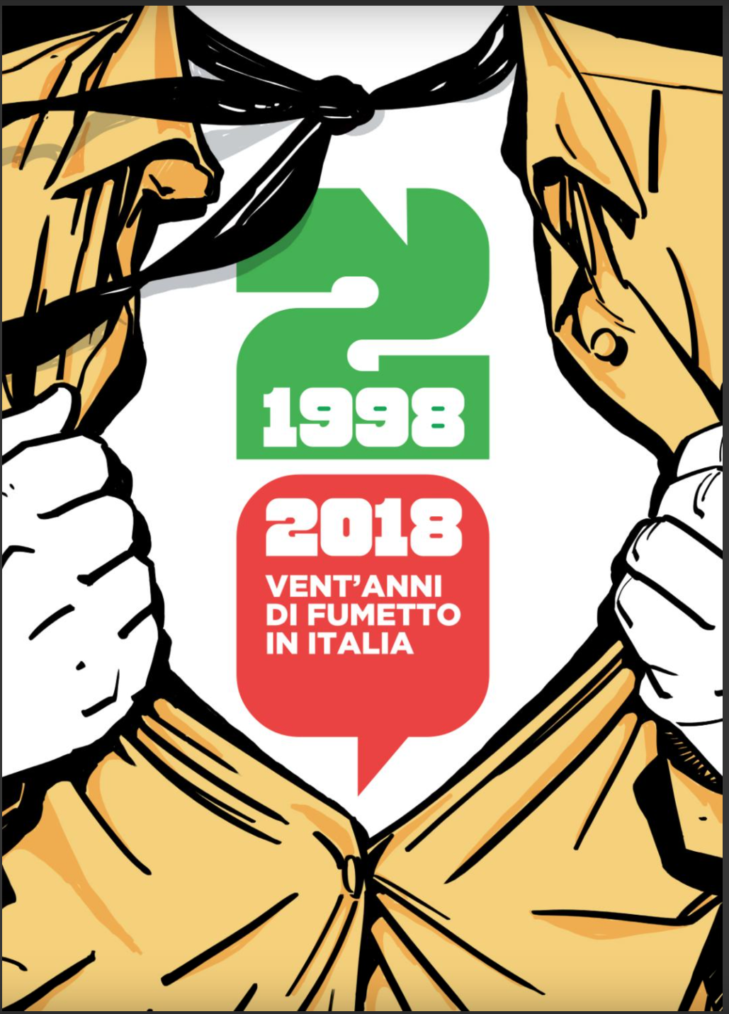 La cover del libro che celebra i venti anni della nona arte in Italia