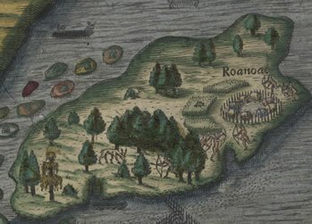 Una mappa della colonia di Roanoke