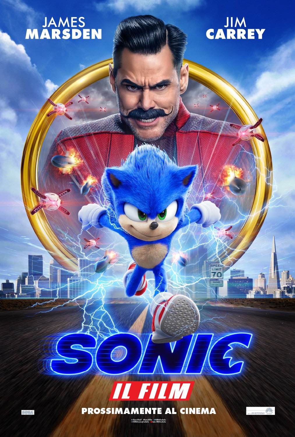Sonic nel poster italiano del film