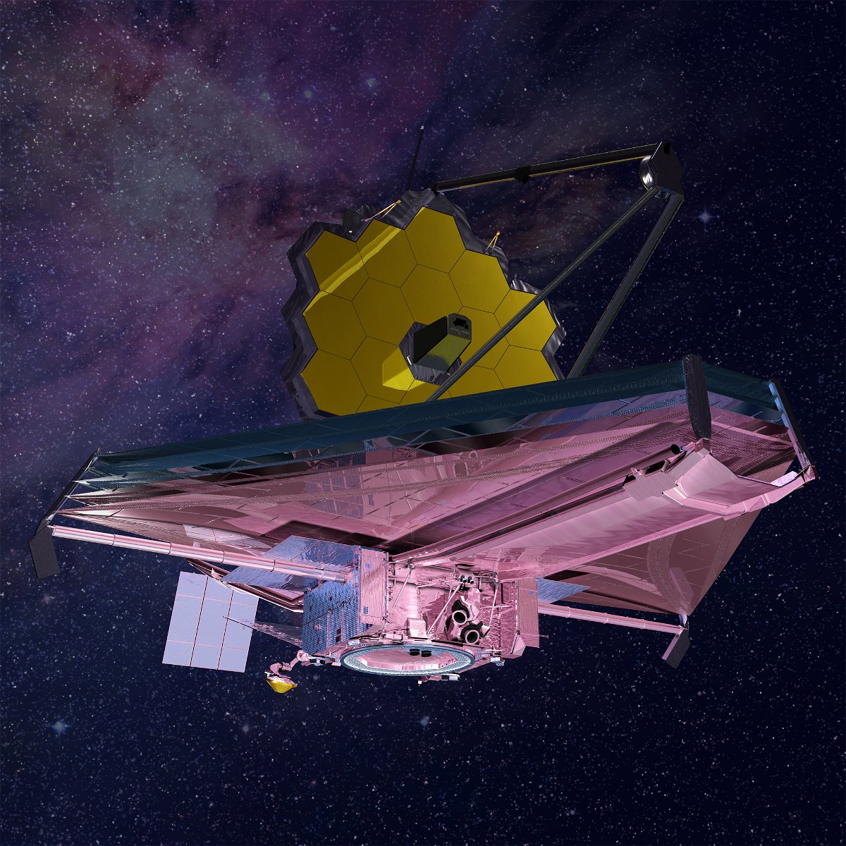 Rendering del telescopio James Webb