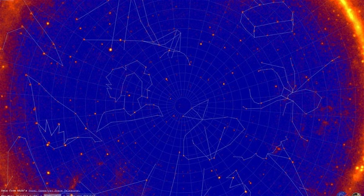 Interfaccia del sito interattivo per osservare le nuove costellazioni di raggi gamma