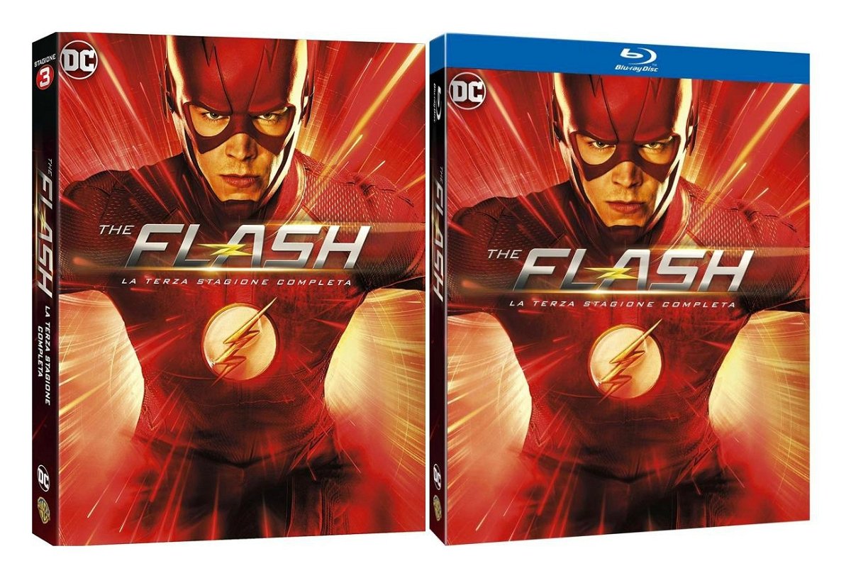 I cofanetti DVD e Blu-ray della terza stagione di The Flash