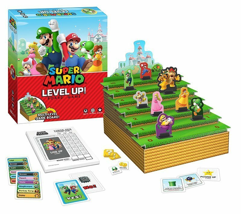 La confezione e le carte di Super Mario Level Up!