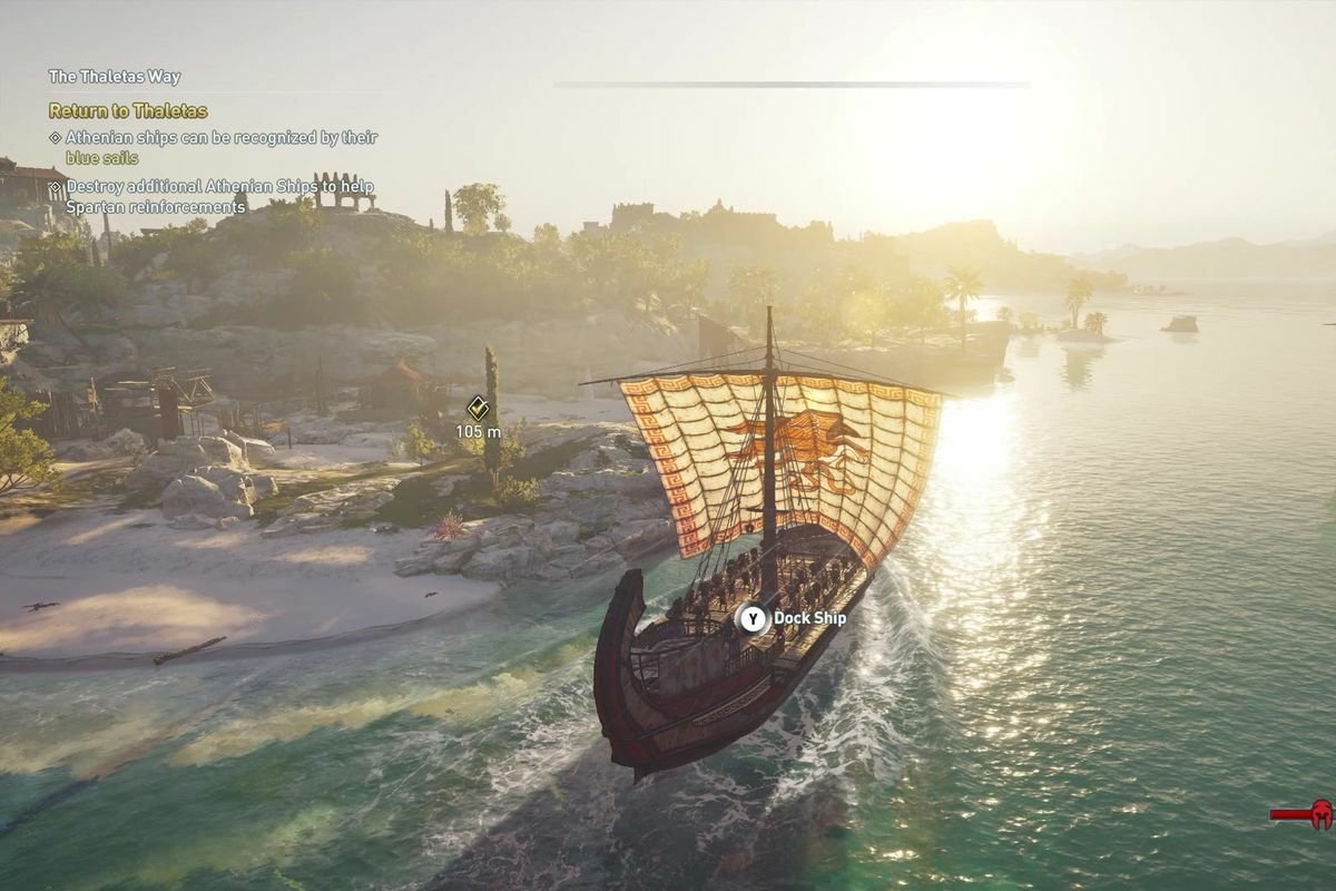 Una sequenza in nave in Assassin's Creed Odyssey